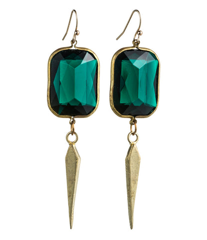 Single Deco Dagger and Lucite Earring