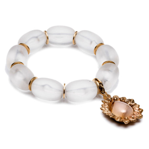 DECO AGATE AND LUCITE BRACELET