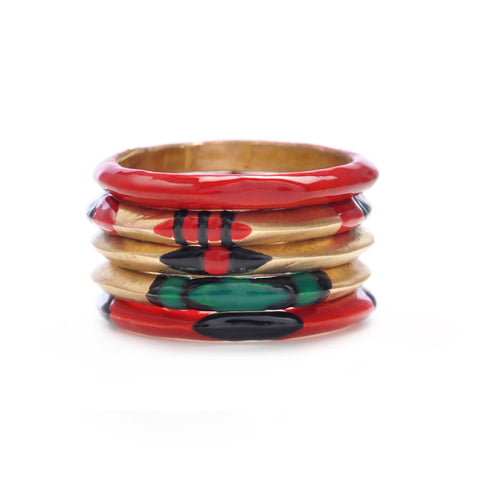 ENAMELED ROUND STACK RINGS